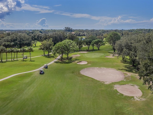 view of property's community featuring view of golf course
