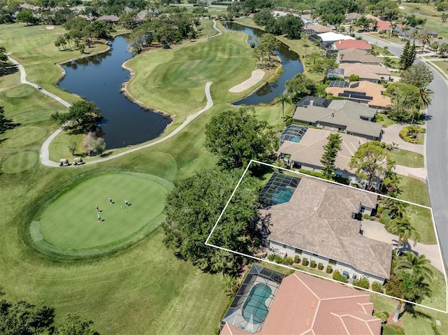 2022 Calusa Lakes Blvd, Nokomis, FL 34275 - birds eye view of property with a residential view, a water view, and view of golf course