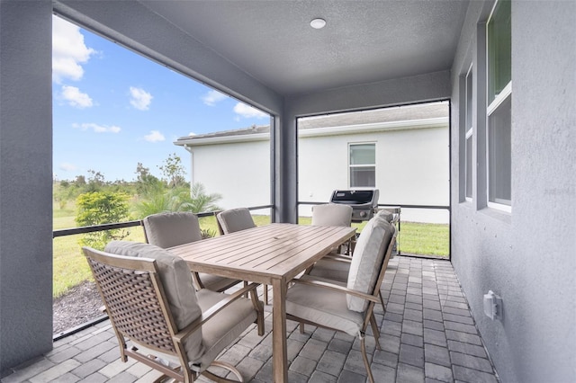 balcony featuring a grill