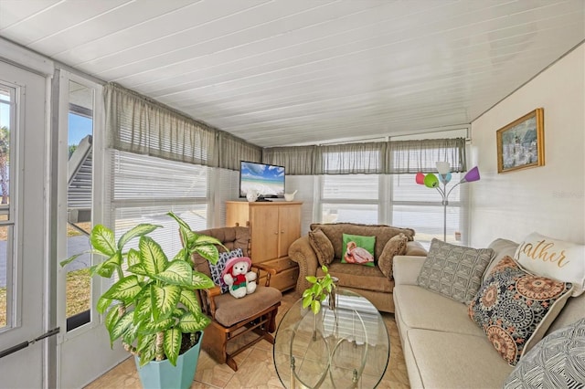 sunroom with an outdoor hangout area
