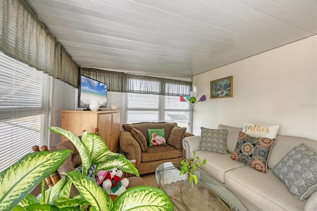 living room featuring plenty of natural light