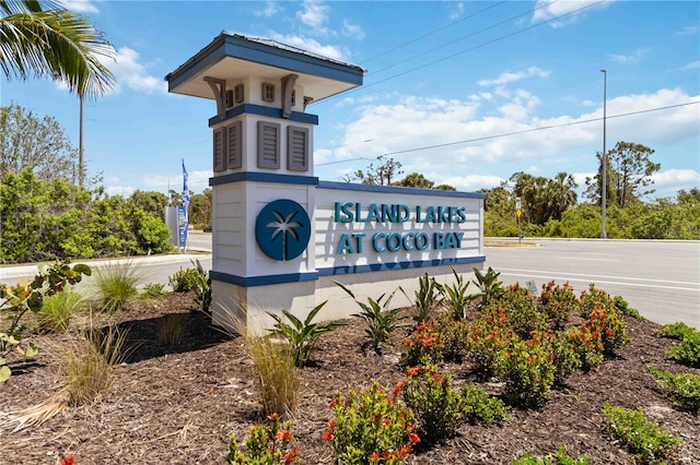 view of community sign