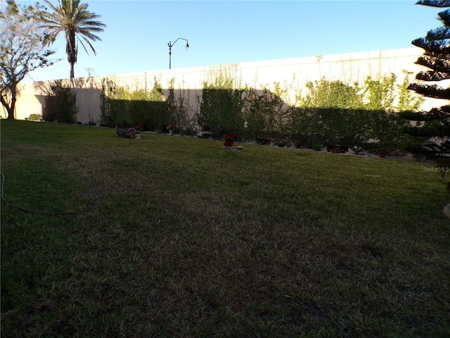 view of yard featuring fence