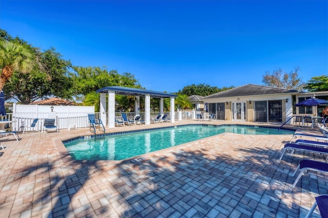 819 Montrose Dr Unit 102, Venice, FL 34293 - pool with a patio, a gazebo, and fence