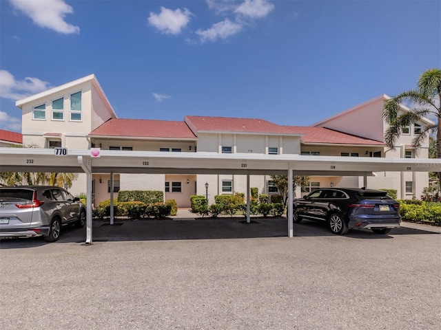 view of covered parking lot