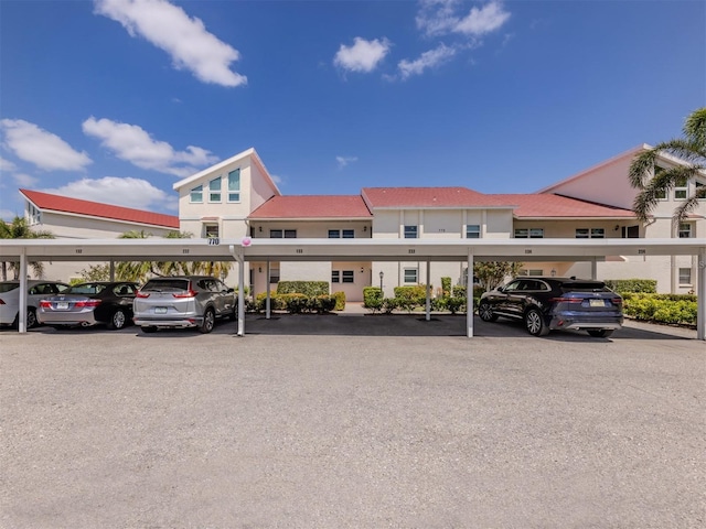 view of covered parking lot