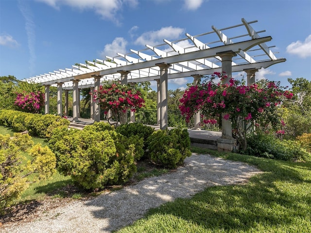 455 Rubens Dr E, Nokomis, FL 34275 - view of patio featuring a pergola