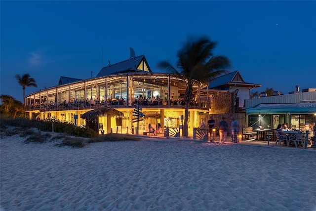 view of property at night
