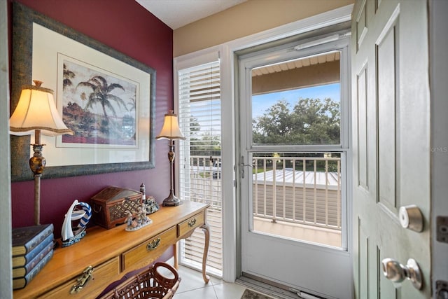 entryway featuring tile patterned flooring
