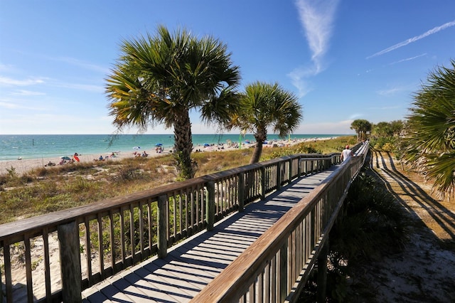 314 Oakwood Cir, Englewood, FL 34223 - surrounding community with a water view and a view of the beach