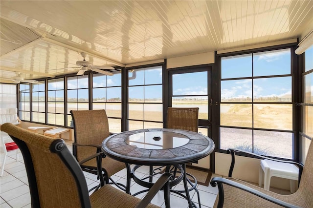 5559 Brassy Loop, North Port, FL 34287 - sunroom / solarium featuring ceiling fan, healthy amount of natural light, and outdoor dining space