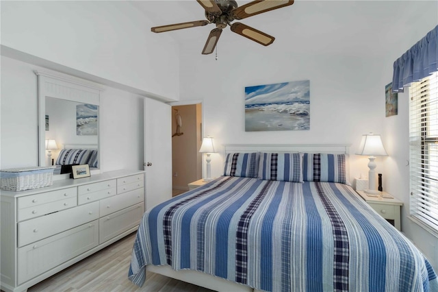 5559 Brassy Loop, North Port, FL 34287 - bedroom with light wood-type flooring and a ceiling fan