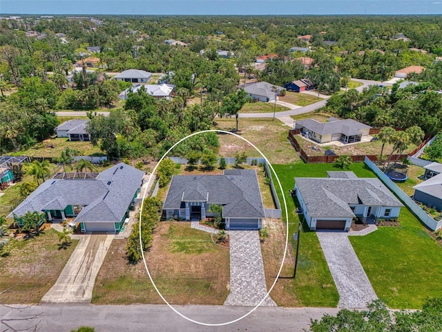 aerial view of residential area