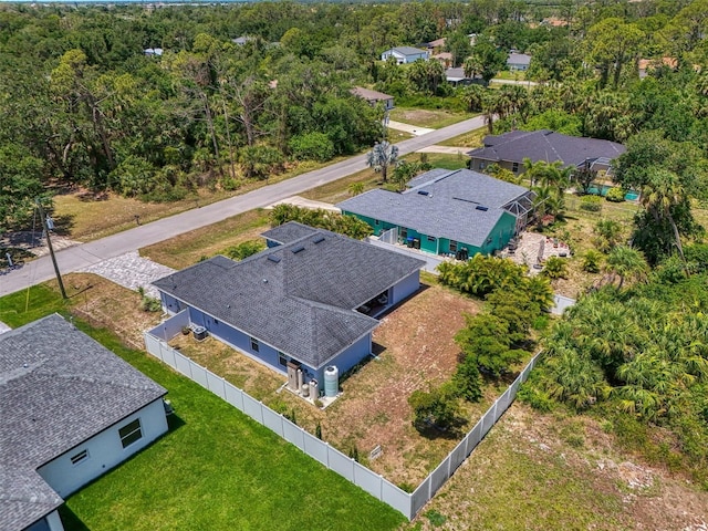 bird's eye view of a heavily wooded area