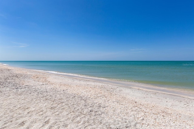 view of water feature featuring a beach view