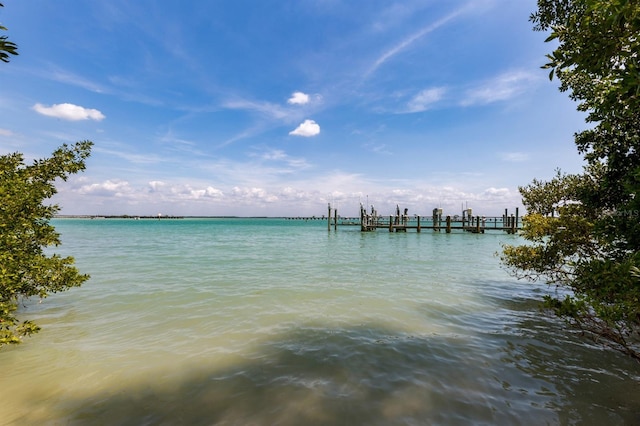 exterior space with a water view