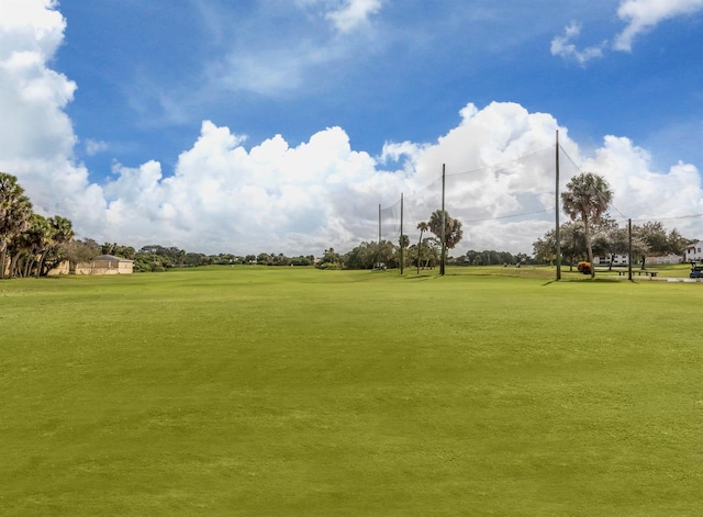 view of property's community featuring view of golf course