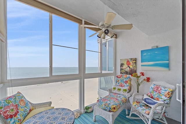 950 Tarpon Center Dr Unit 504, Venice, FL 34285 - sunroom / solarium featuring ceiling fan and a water view