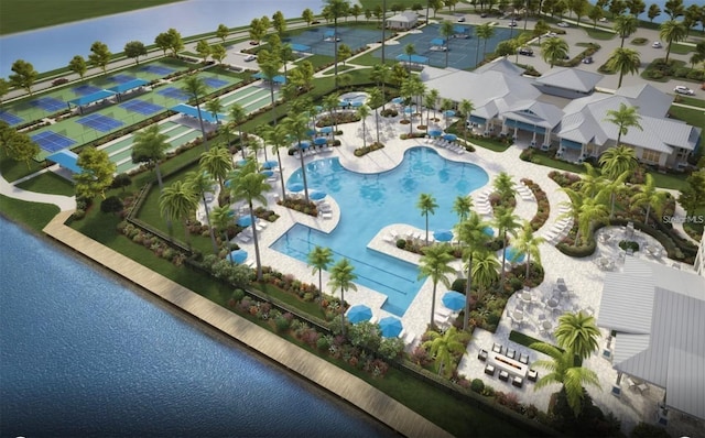 25069 Pearl Lake Cir, Englewood, FL 34223 - aerial view of a pool