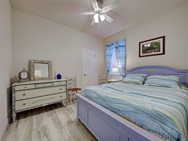 25784 Grayton Ave, Englewood, FL 34223 - bedroom featuring light wood-type flooring and ceiling fan