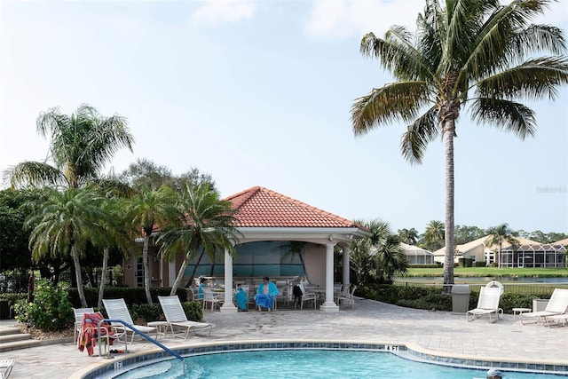 515 Sawgrass Bridge Rd, Venice, FL 34292 - community pool featuring a patio