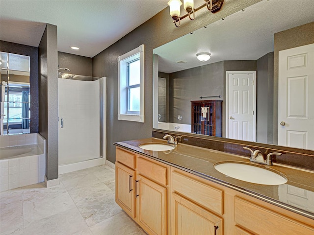 4103 Kinlock St, North Port, FL 34286 - full bath featuring a shower stall, double vanity, and a bath
