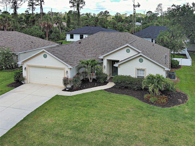 4103 Kinlock St, North Port, FL 34286 - ranch-style home featuring stucco siding, a garage, driveway, and a shingled roof