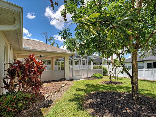 4103 Kinlock St, North Port, FL 34286 - fenced yard with ceiling fan