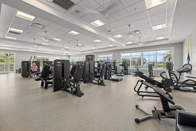 427 Autumn Chase Dr, Venice, FL 34292 - workout area with a paneled ceiling