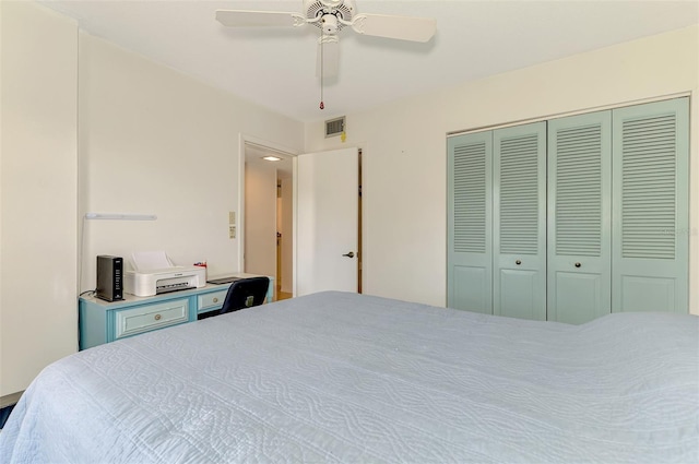 1730 Manasota Beach Rd Unit 215, Englewood, FL 34223 - bedroom featuring a closet and ceiling fan