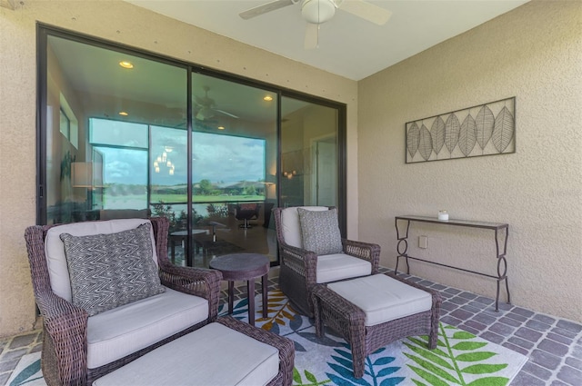 20636 Swallowtail Ct, Venice, FL 34293 - view of patio / terrace featuring a ceiling fan