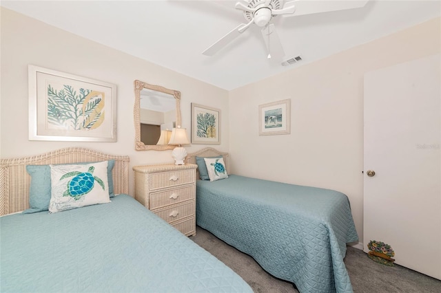 6796 Gasparilla Pines Blvd Unit 18, Englewood, FL 34224 - carpeted bedroom featuring ceiling fan