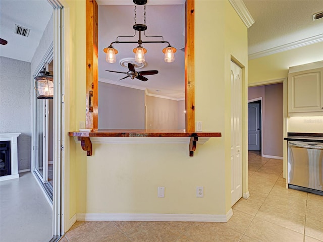 912 Barclay Ct, Venice, FL 34293 - corridor with crown molding and light tile patterned floors