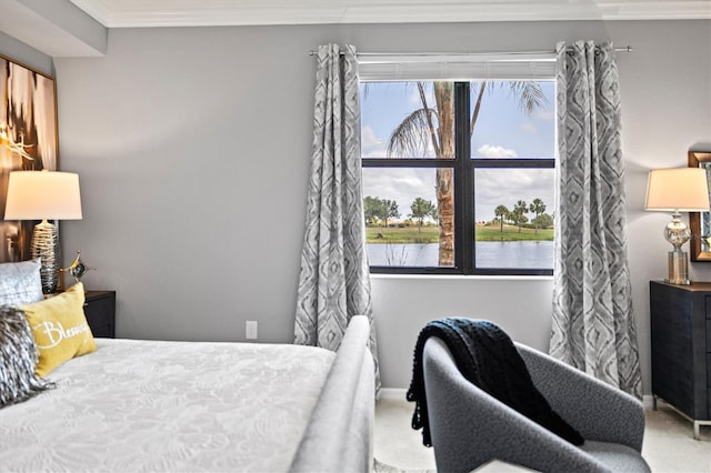 10808 Tarflower Dr Unit 102, Venice, FL 34293 - carpeted bedroom featuring ornamental molding and baseboards