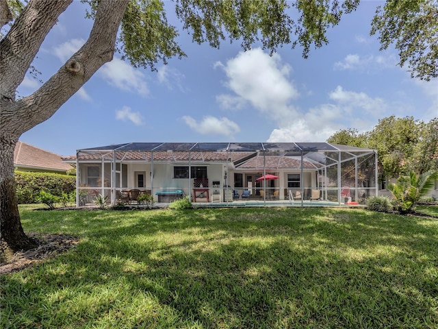 463 Park Trace Blvd, Osprey, FL 34229 - back of property featuring a yard, an outdoor pool, and a patio