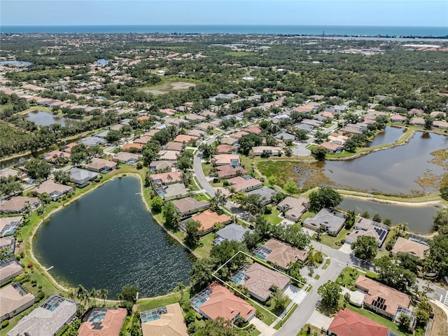 463 Park Trace Blvd, Osprey, FL 34229 - aerial view of residential area with a nearby body of water