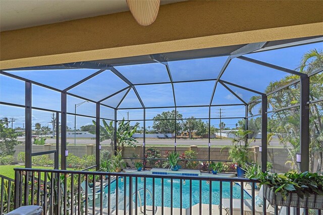 9220 43rd Ter W, Bradenton, FL 34209 - view of pool with a fenced backyard, a lanai, and a patio
