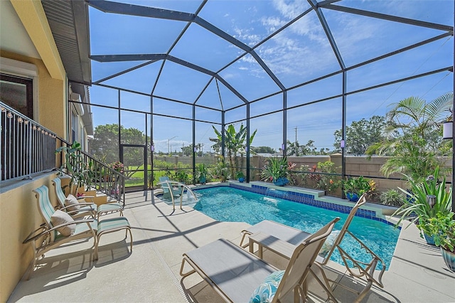 9220 43rd Ter W, Bradenton, FL 34209 - view of pool with a patio area, a fenced backyard, and a lanai