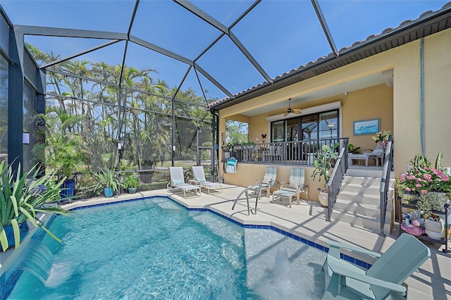 9220 43rd Ter W, Bradenton, FL 34209 - view of pool with a patio area and a ceiling fan