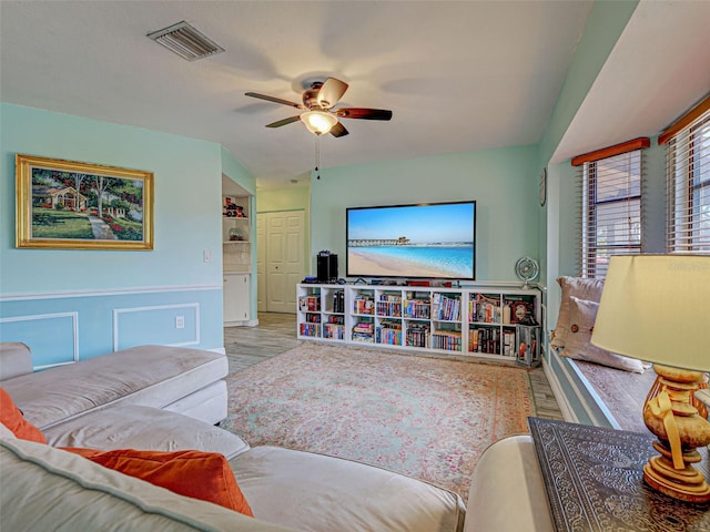 5832 Monroe Rd, Venice, FL 34293 - living room with ceiling fan