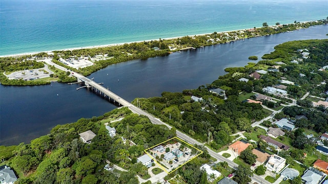 5832 Monroe Rd, Venice, FL 34293 - aerial view of property and surrounding area featuring a large body of water, a notable bridge, and nearby suburban area