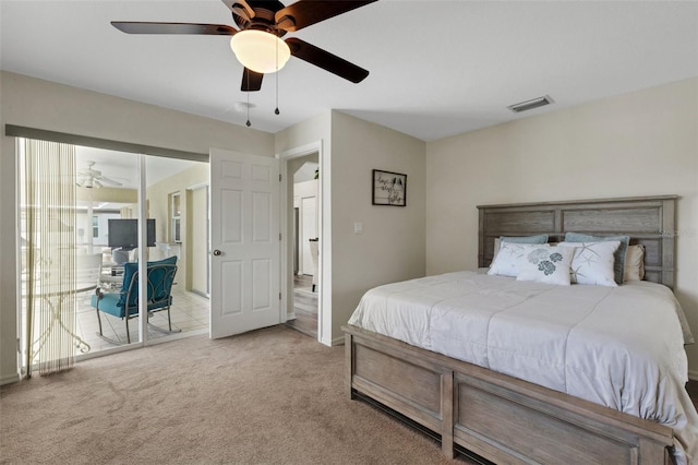 25509 Arequipa Dr, Punta Gorda, FL 33983 - bedroom featuring carpet floors, a ceiling fan, and access to exterior