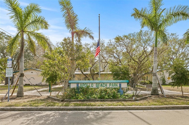 view of community sign