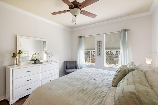 600 Gardens Edge Dr Unit 613, Venice, FL 34285 - bedroom featuring crown molding and a ceiling fan