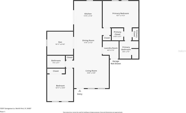 12031 Saragossa Ln, North Port, FL 34287 - floor plan / room layout