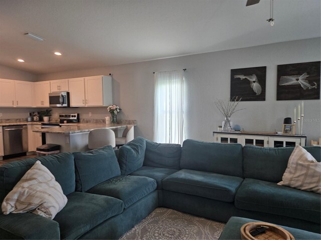 3003 58th Way E, Palmetto, FL 34221 - living area with recessed lighting and ceiling fan