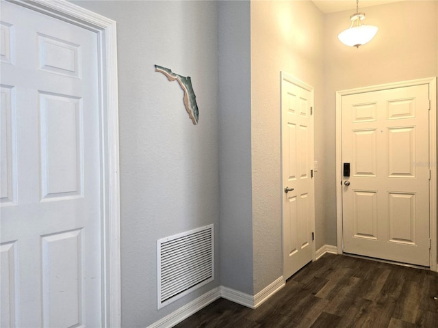 3003 58th Way E, Palmetto, FL 34221 - doorway featuring dark wood finished floors and baseboards