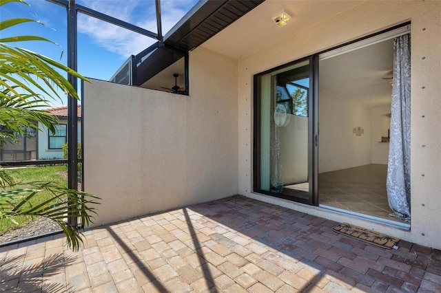 9823 Haze Dr, Venice, FL 34292 - unfurnished sunroom with ceiling fan