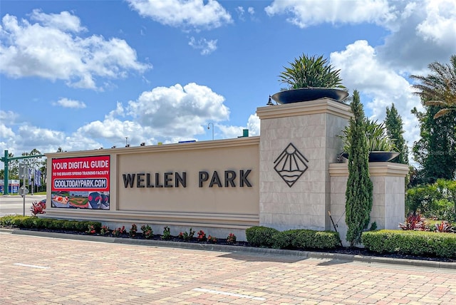 view of community sign
