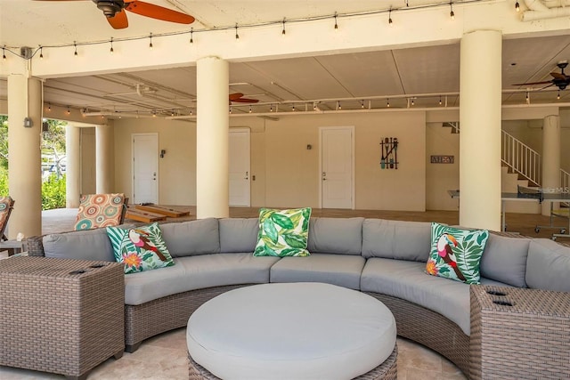 63 Palm Dr, Placida, FL 33946 - view of patio / terrace with a ceiling fan and outdoor lounge area